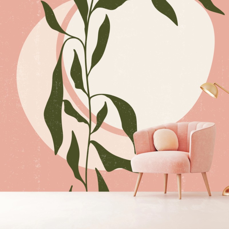 Wall mural boho botanical abstract print