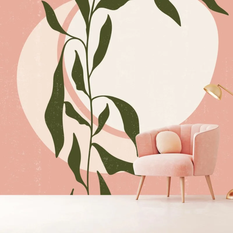 Wall mural boho botanical abstract print