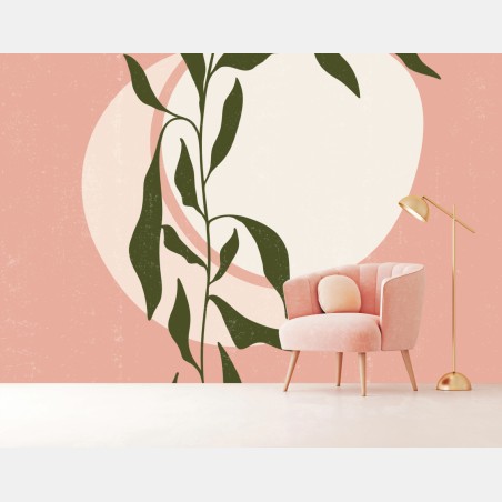 Wall mural boho botanical abstract print • Wallissimo®
