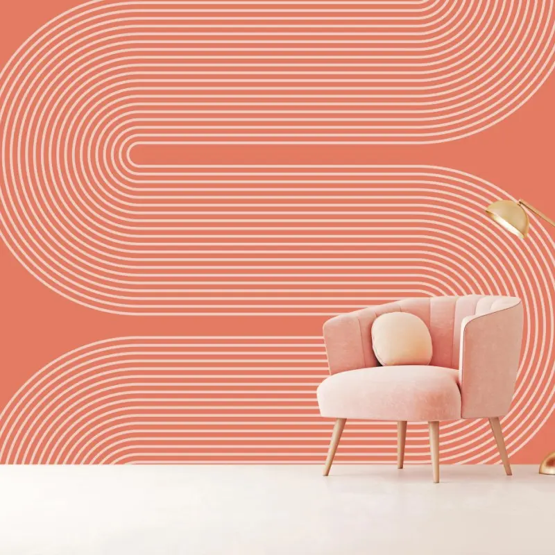 Wall mural modern geometric coral design • Wallissimo®