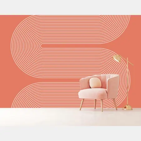 Wall mural modern geometric coral design • Wallissimo®