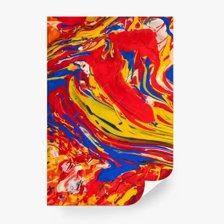 Wall mural vibrant primary colors abstract swirl • Wallissimo®