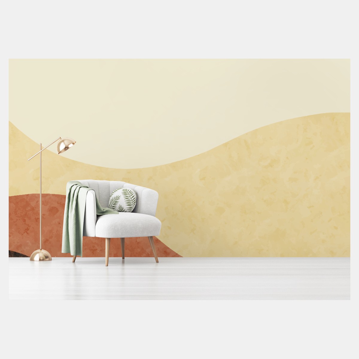 Wall mural minimal earthy mountain landscape • Wallissimo®
