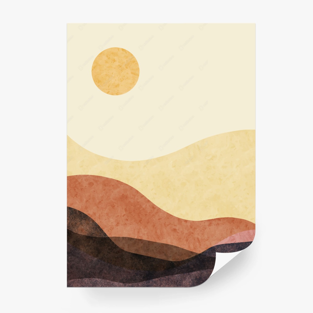 Wall mural minimal earthy mountain landscape • Wallissimo®