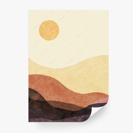 Wall mural minimal earthy mountain landscape • Wallissimo®