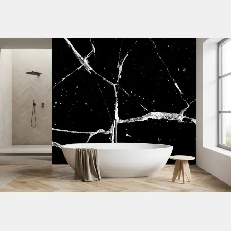 Wall mural black marble vein texture • Wallissimo®