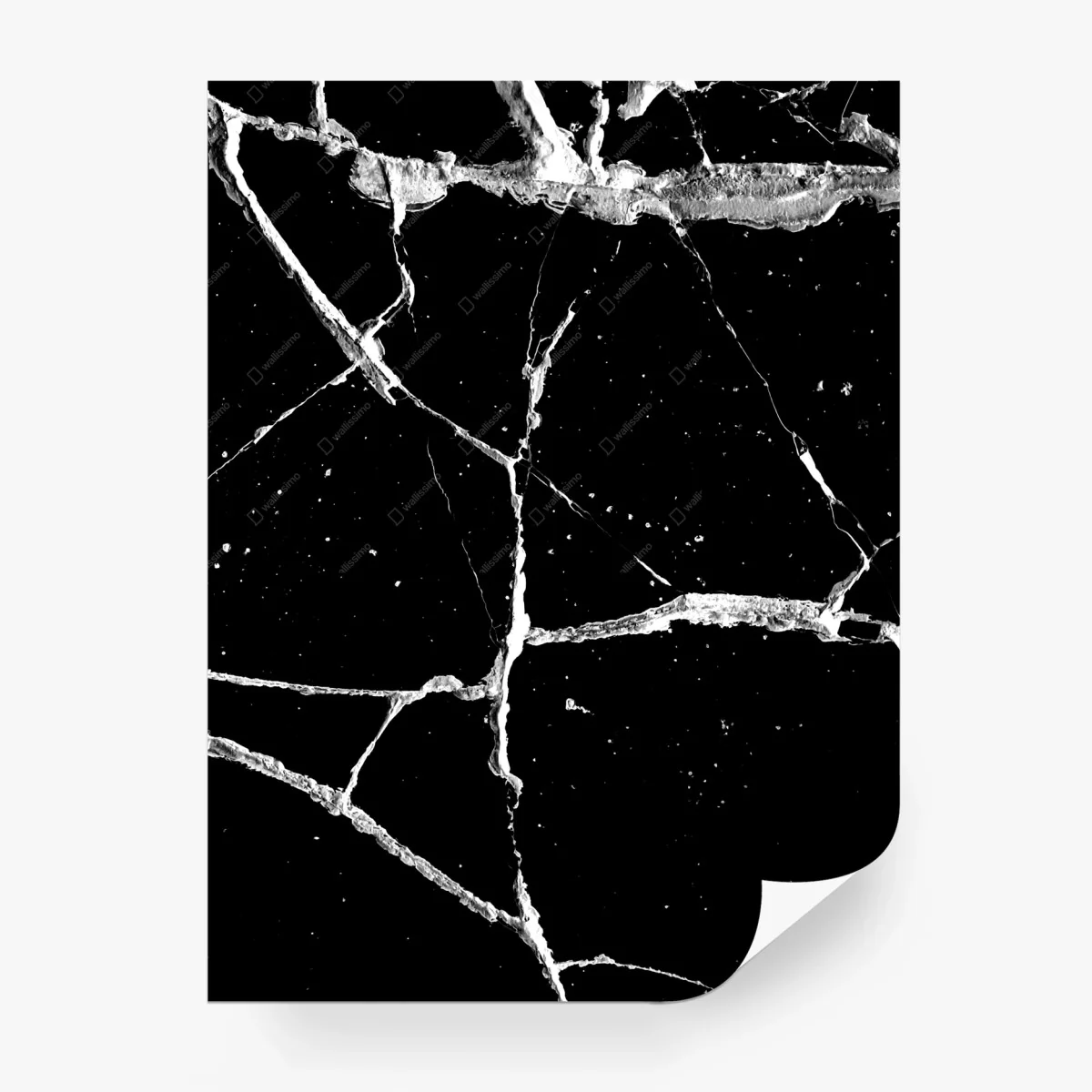 Wall mural black marble vein texture • Wallissimo®