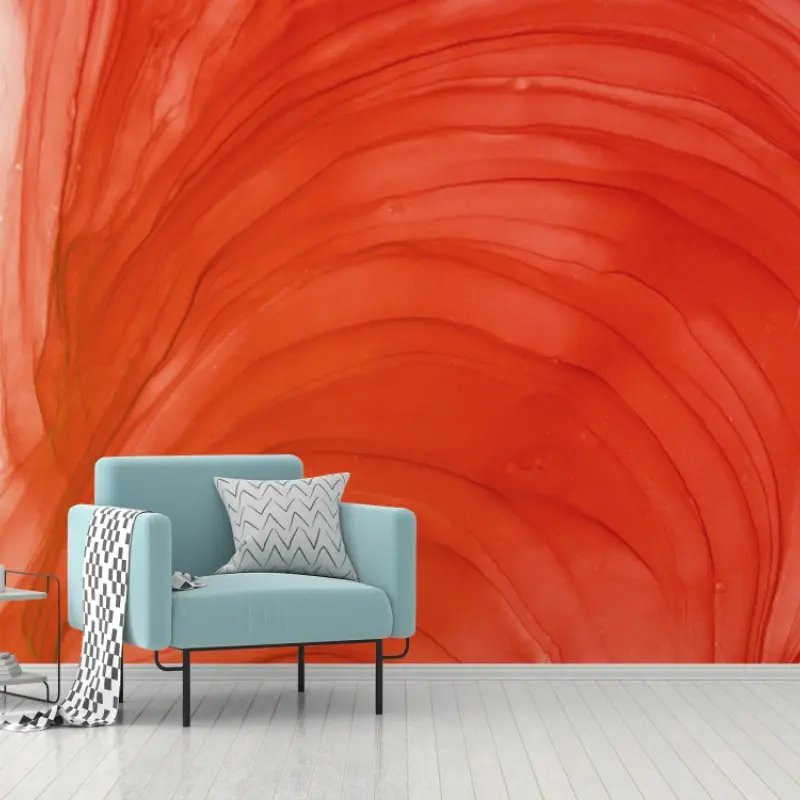 Wall mural red flowing watercolor abstract