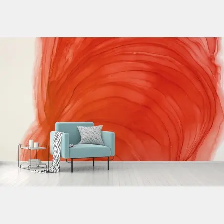 Wall mural red flowing watercolor abstract • Wallissimo®