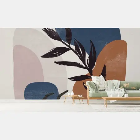 Wall mural botanical abstract boho wall art • Wallissimo®