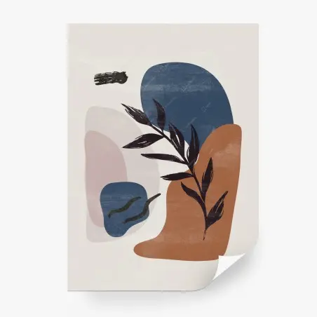 Wall mural botanical abstract boho wall art • Wallissimo®