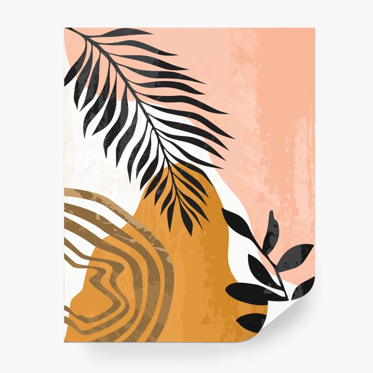 Wall mural abstract botanical composition in pastel tones • Wallissimo® Wall mural abstract botanical composition in pastel tones • Wallissimo®