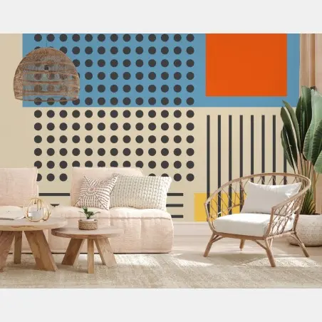 Wall mural geometric mid-century abstract composition • Wallissimo®