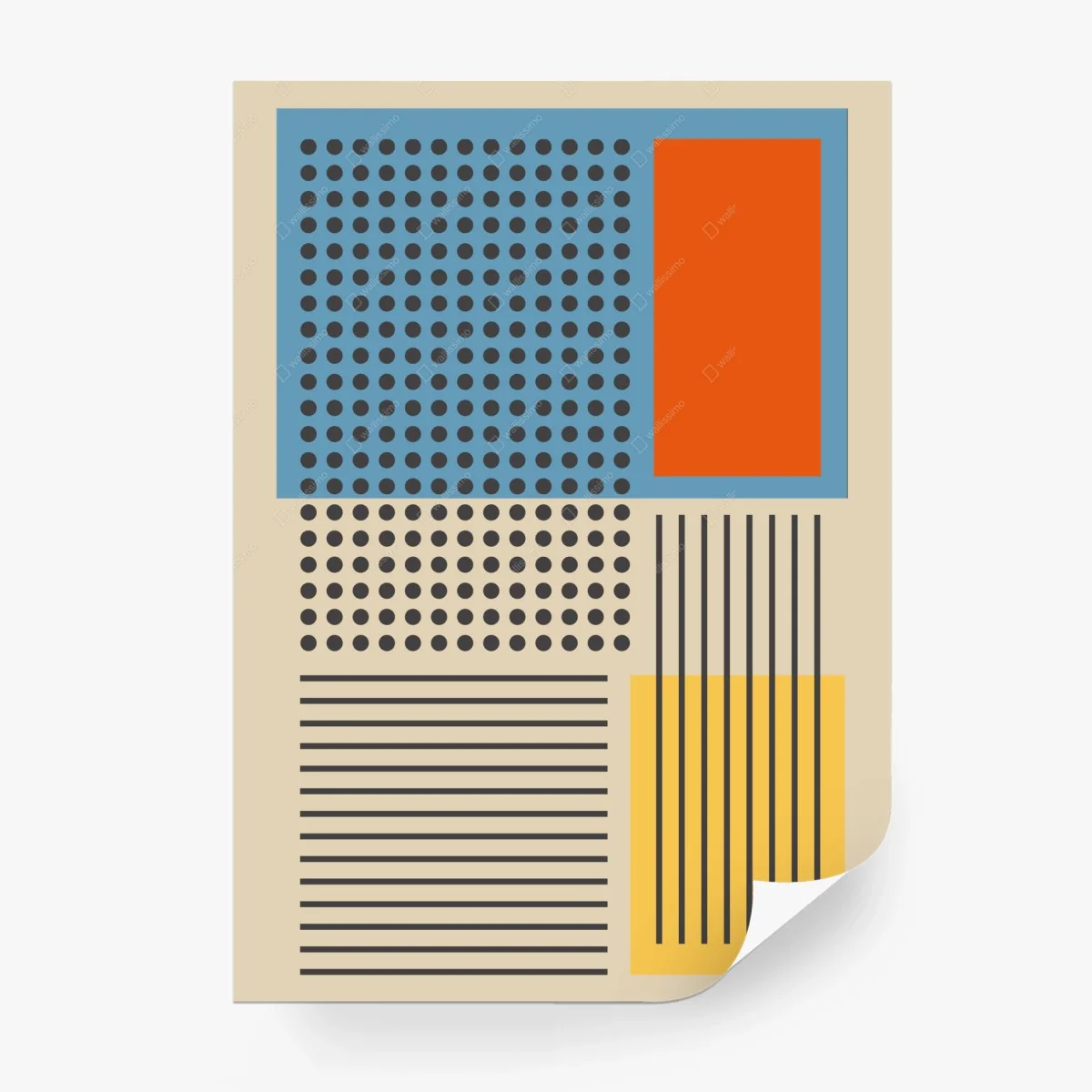 Wall mural geometric mid-century abstract composition • Wallissimo® Wall mural geometric mid-century abstract composition • Wallissimo®