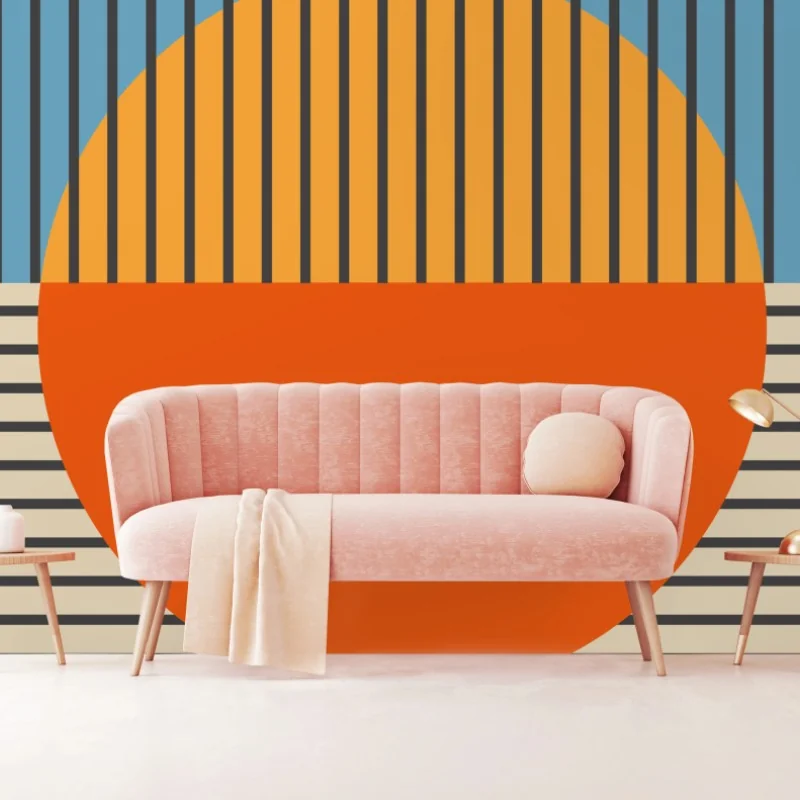 Wall mural bold geometric sunset • Wallissimo®