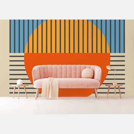 Wall mural bold geometric sunset • Wallissimo®