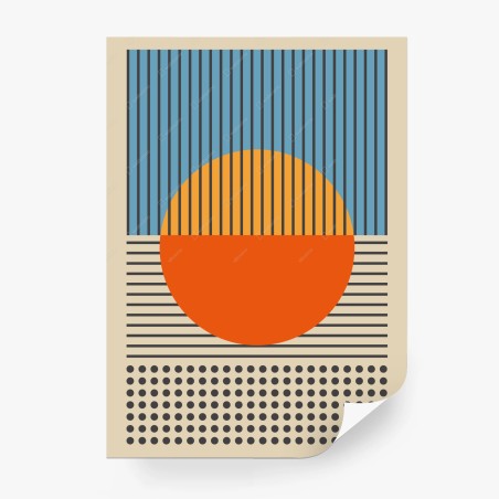 Wall mural bold geometric sunset • Wallissimo®