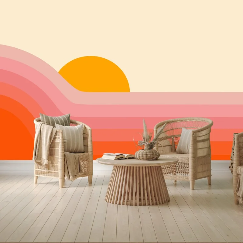 Wall mural sunset layers in warm tones