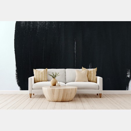 Wall mural bold black brushstroke abstract • Wallissimo®