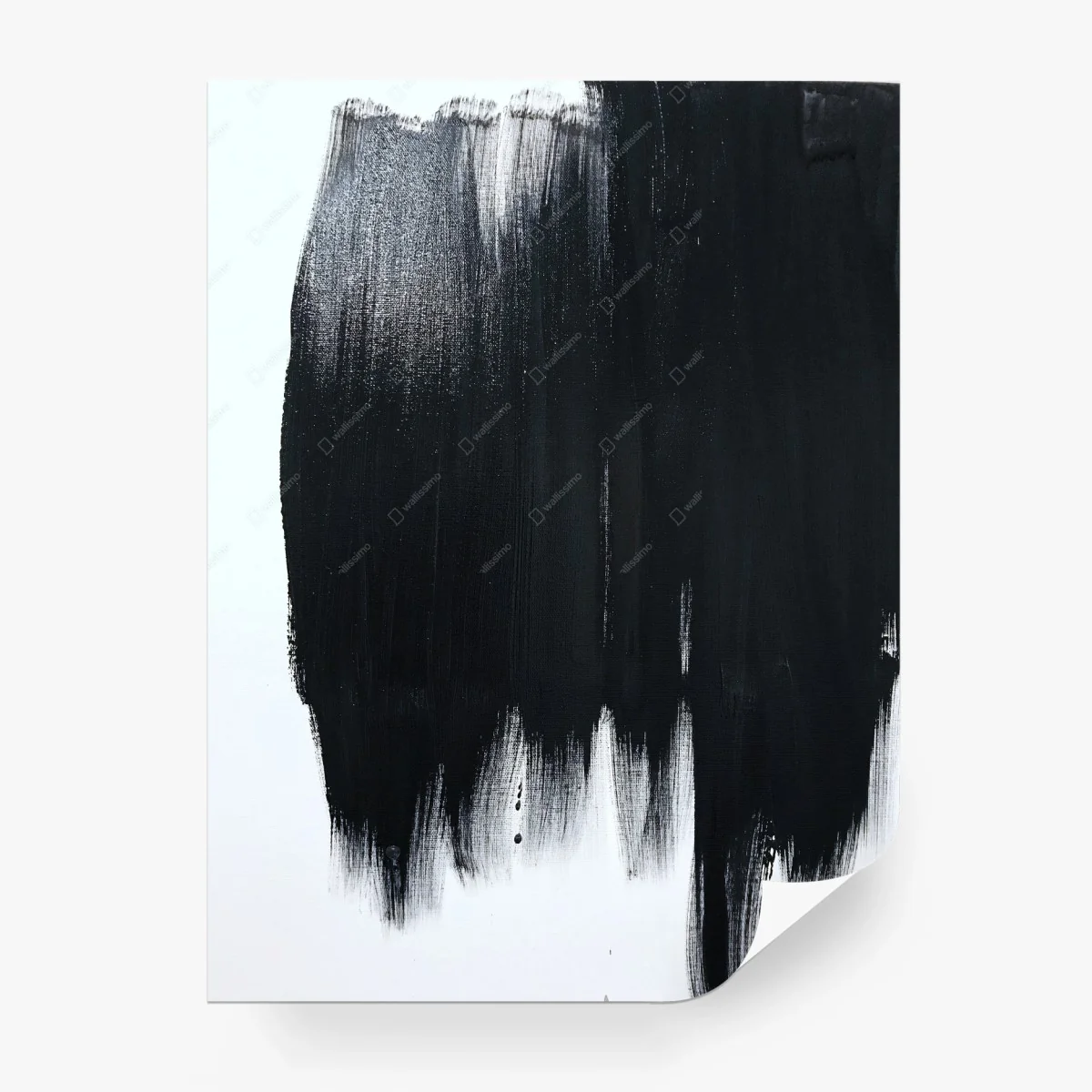 Wall mural bold black brushstroke abstract • Wallissimo®