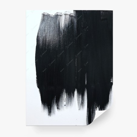 Wall mural bold black brushstroke abstract • Wallissimo®
