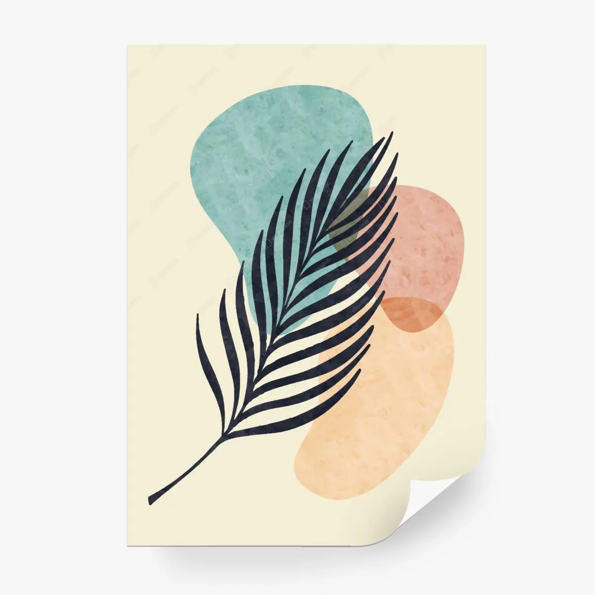 Wall mural abstract pastel palm leaf art • Wallissimo®