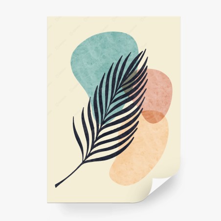 Wall mural abstract pastel palm leaf art • Wallissimo®
