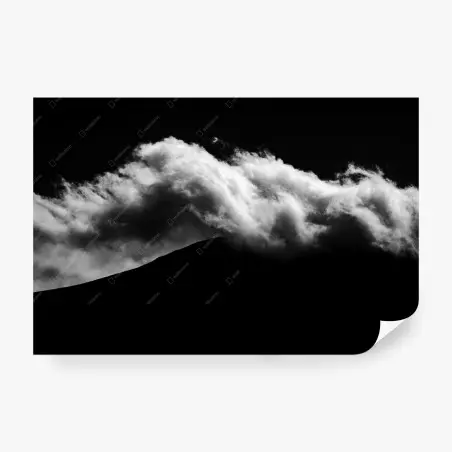 Wall mural moody cloud silhouette over mountain • Wallissimo®
