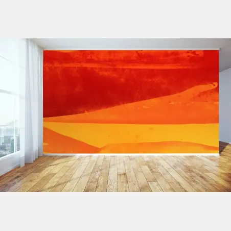 Wall mural warm horizon abstract watercolor • Wallissimo®