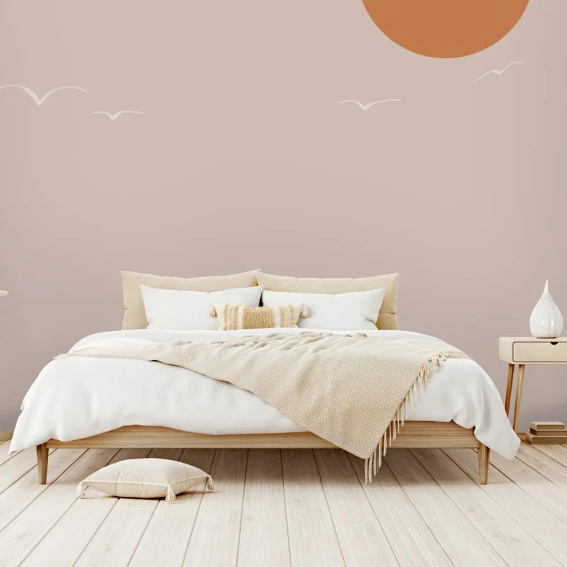Wall mural soft pastel mountain sunset