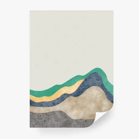 Wall mural minimalist oriental mountain layers • Wallissimo®