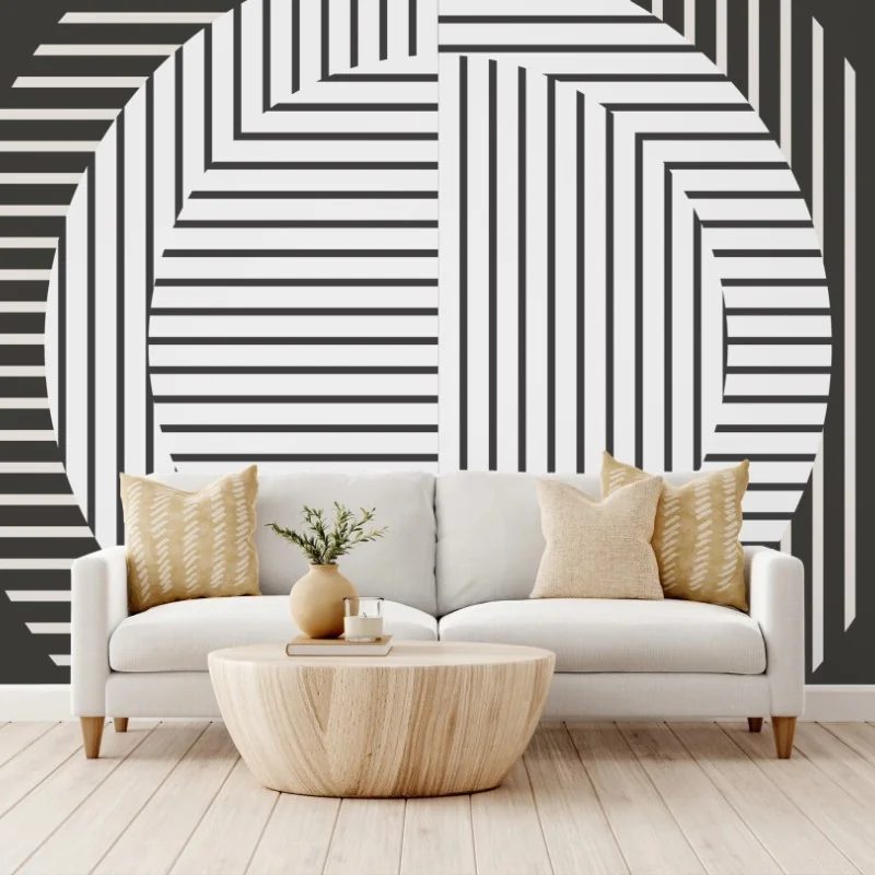 Wall mural monochrome geometric circle
