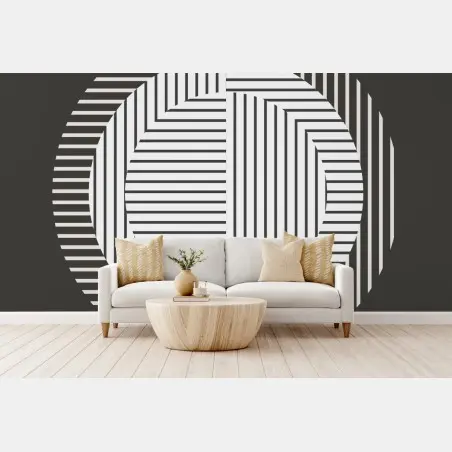 Wall mural monochrome geometric circle • Wallissimo®