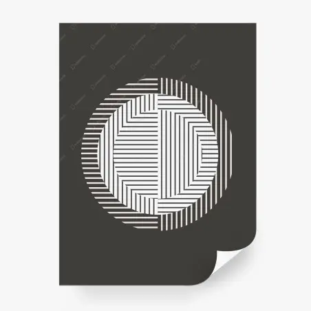Wall mural monochrome geometric circle • Wallissimo®