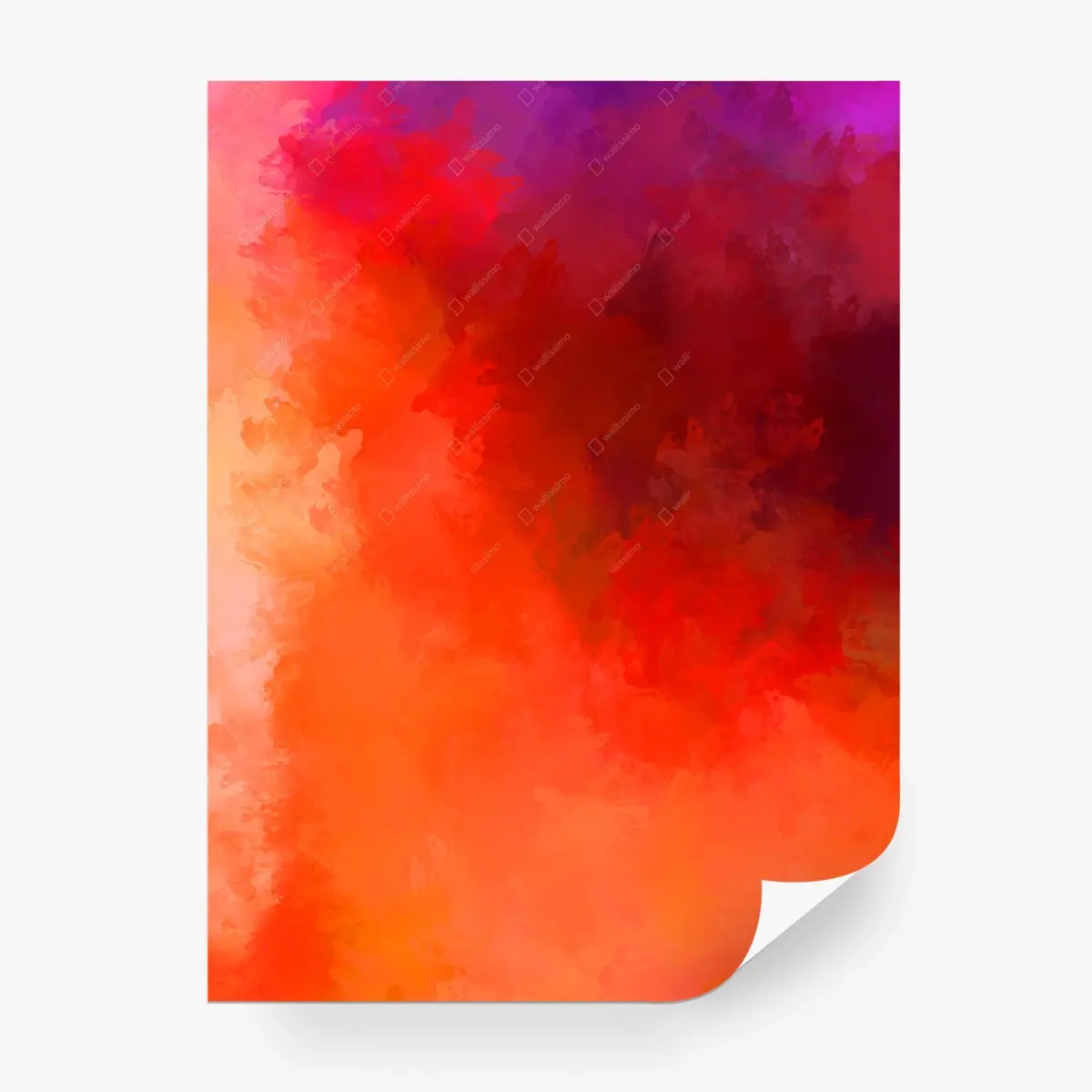 Wall mural vibrant red-orange abstract watercolor • Wallissimo®