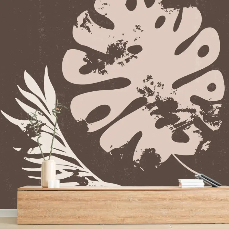 Wall mural monstera and fern boho botanical artwork
