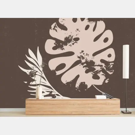 Wall mural monstera and fern boho botanical artwork • Wallissimo®