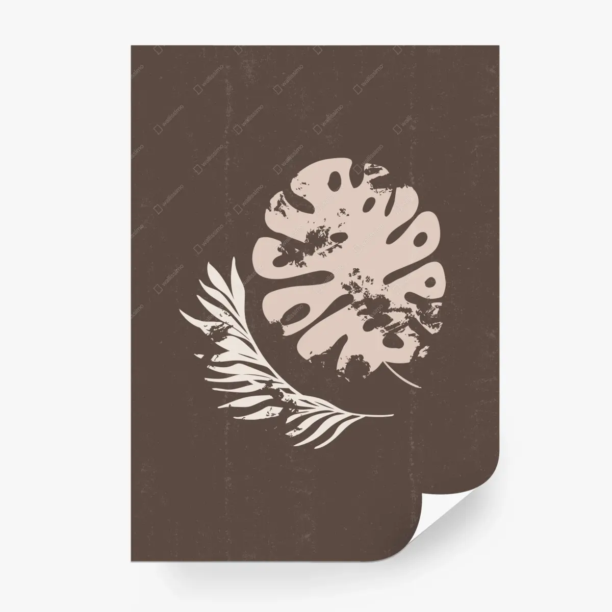Wall mural monstera and fern boho botanical artwork • Wallissimo®