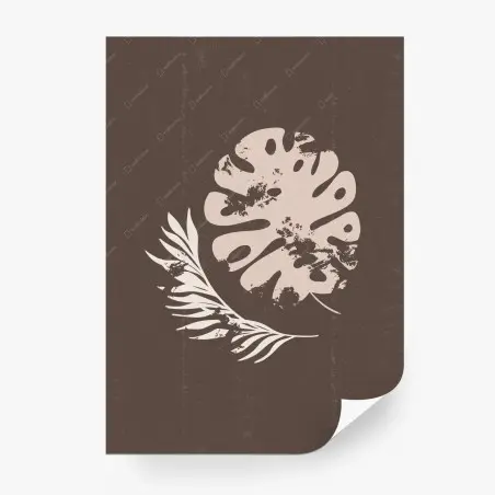 Wall mural monstera and fern boho botanical artwork • Wallissimo®