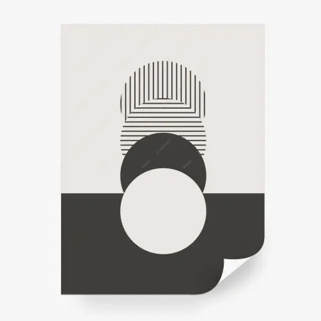 Wall mural geometric circles in neutral tones • Wallissimo®
