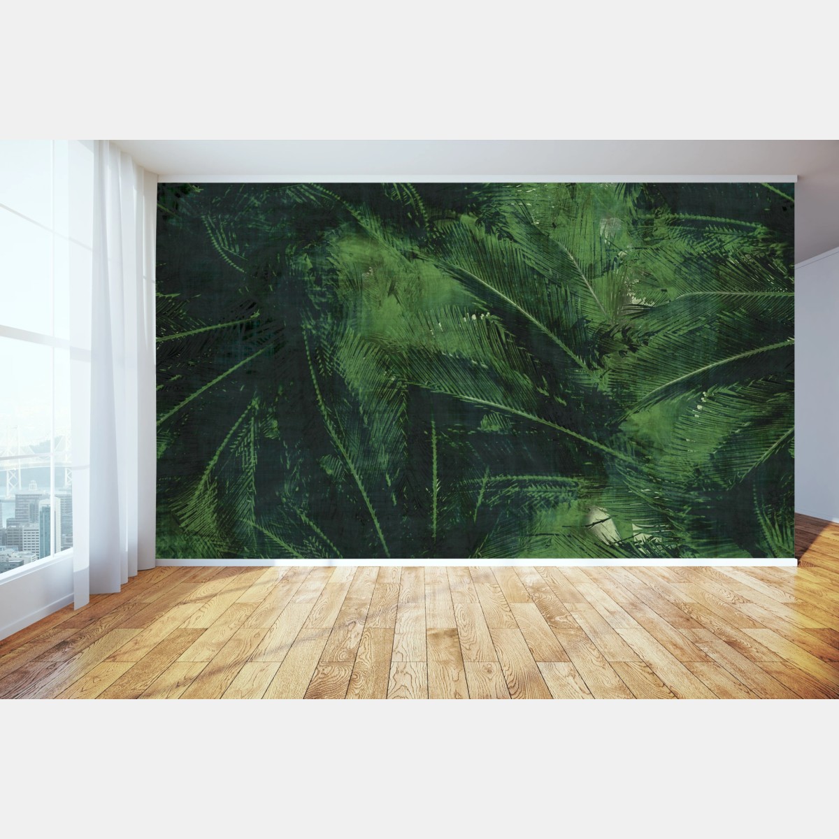 Wall mural lush tropical leaves pattern • Wallissimo®