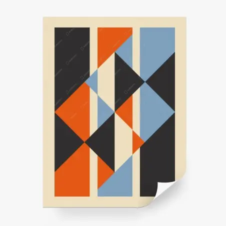 Wall mural geometric retro pattern in warm tones • Wallissimo®