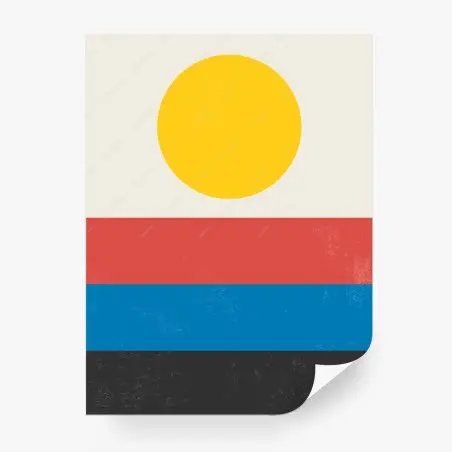 Wall mural geometric sun composition • Wallissimo®