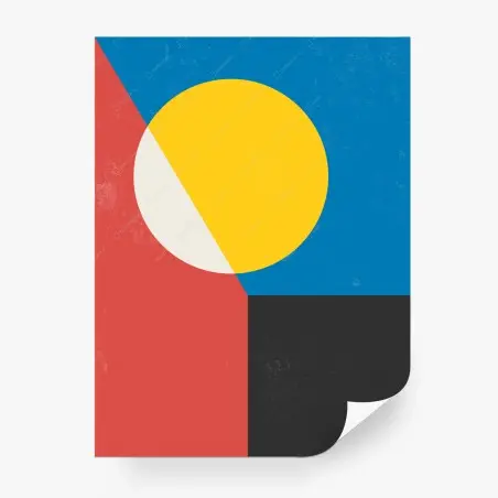 Wall mural bold geometric sun composition • Wallissimo®