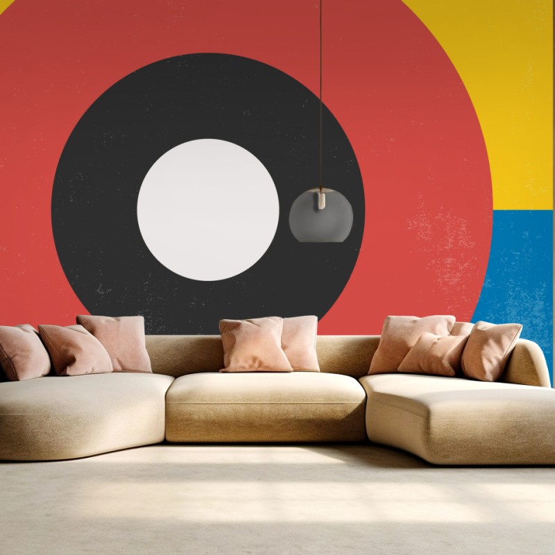Wall mural bold geometric target poster