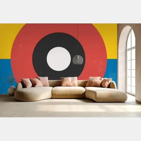 Wall mural bold geometric target poster • Wallissimo®
