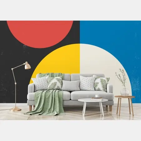 Wall mural bold geometric color study • Wallissimo®