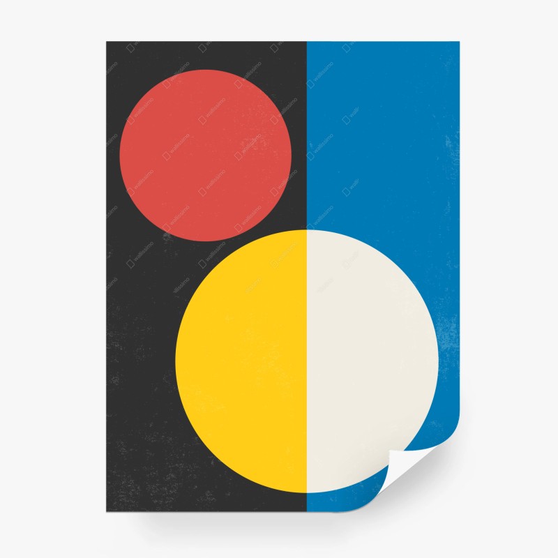 Wall mural bold geometric color study