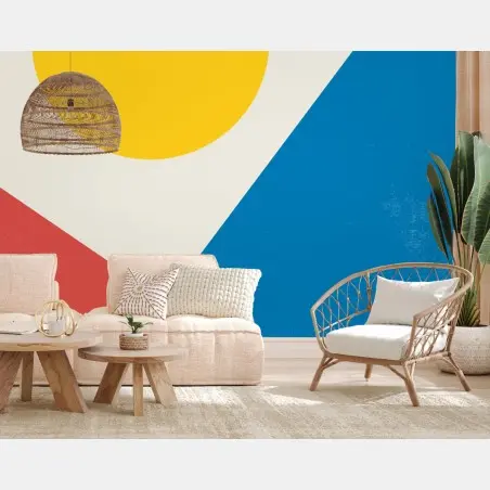 Wall mural geometric sunrise abstract • Wallissimo®