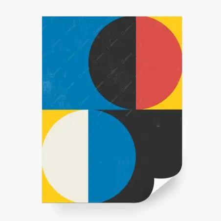 Wall mural bold geometric color block composition • Wallissimo®